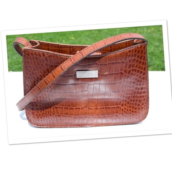 Ralph Lauren croc embossed shoulder bag - Picture 3 of 8